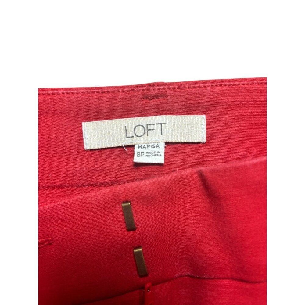 Loft Marisa Women's Casual Scarlet Red Capris - Picture 5 of 6